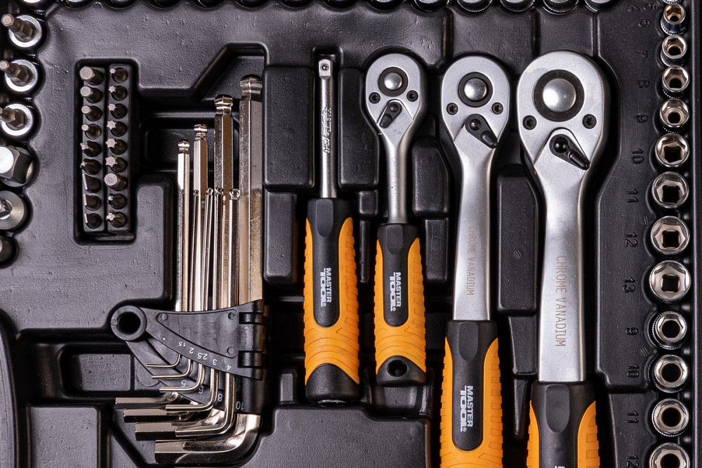 Набор ключей и насадок торцевых MASTERTOOL PROFI 1/4