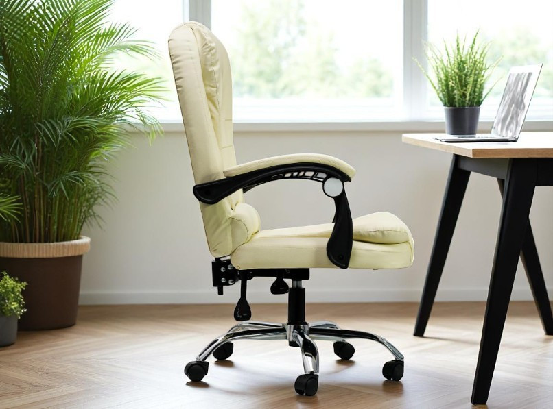 Офісне крісло Diego бежеве. Стильне, м’яке, ергономічне, витримує до 130 кг Львів - фото 4