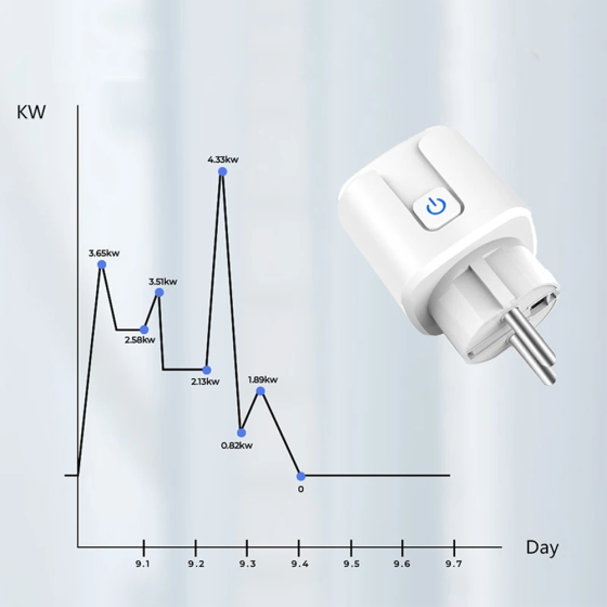 Розумна WiFi розетка 20А з лічильником електроенергії 4400Вт, Tuya Smart / Розетка з таймером та вимикачем Київ
