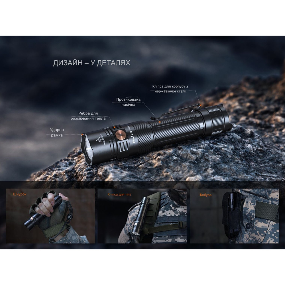 Фонарь ручной тактический Fenix PD36R ACE 3000лм 7 режимов Черный Винница - изображение 9