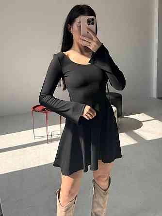 Жіноча стильна романтична сукня вільного крою  з трикотажу в рубчик Одеса