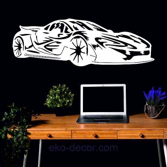 Декоративное настенное Панно «Машина» Декор на стену 70*52 см, Белый Киев