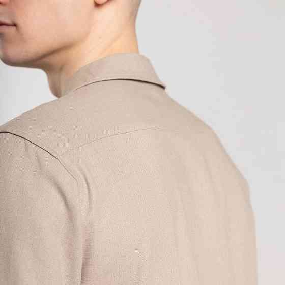 Чоловіча сорочка з коротким рукавом бежева Pobedov Marsel Київ