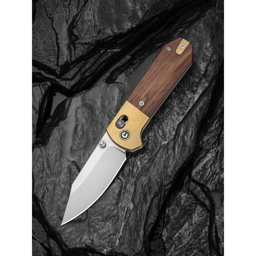 Нож складной карманный Civvi Yonder Clip Point (7.3 см) 14C28N / Wood and Brass натуральный Киев - изображение 9