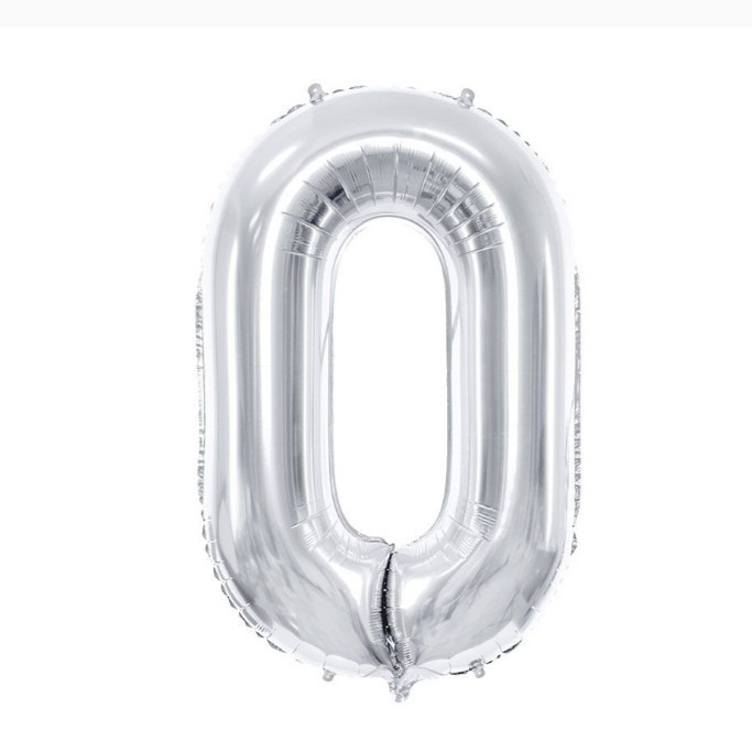 Цифры фольгированные 0 серебро 32