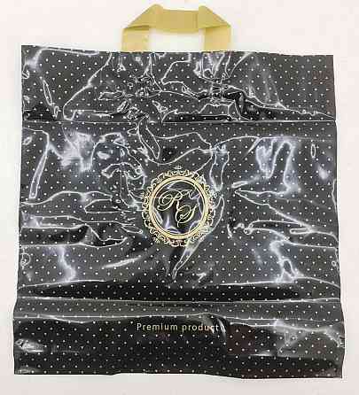 Пакет с петлевой ручкой 40*40 Лилия премиум черный (25 шт) Харьков