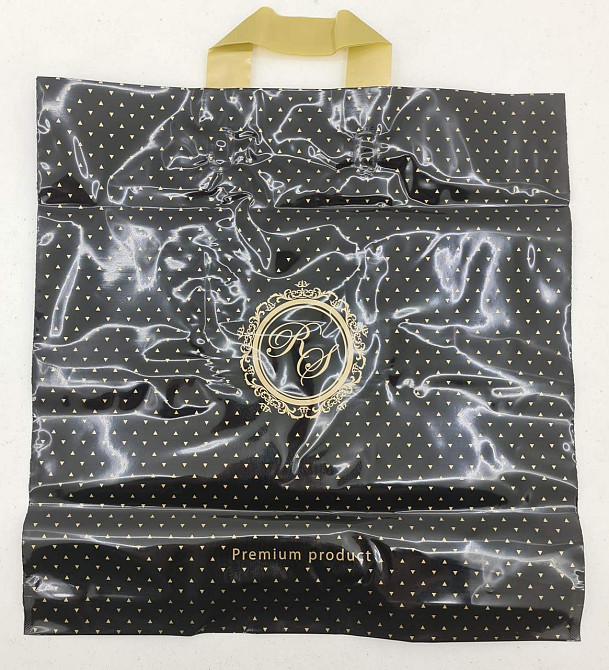 Пакет с петлевой ручкой 40*40 Лилия премиум черный (25 шт) Харьков - изображение 4