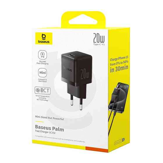 Сетевое зарядное устройство Baseus Palm Fast Charger 1C 20W EU Cluster Black Одесса