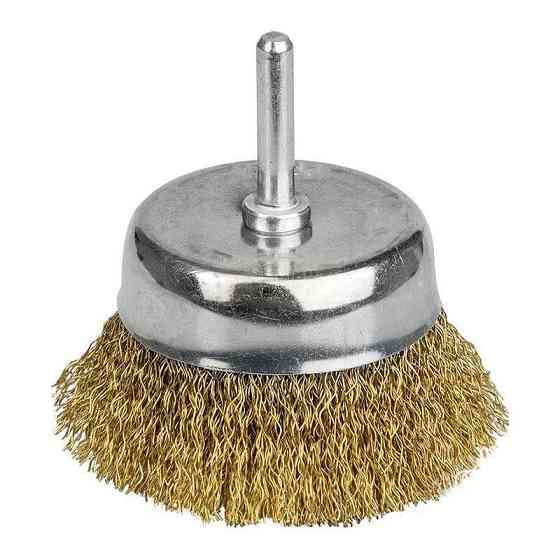 Щітка дротяна чашеподібна Ø50мм хвостовик Ø6мм (латунированная) SIGMA (9015051) Рівне