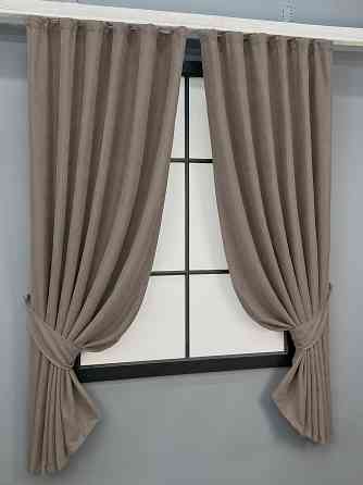 Комплект коротких штор VR-Textil Микровелюр Petek YL № 1707ш Какао 140х170 см 2 шт (35-0436) Киев