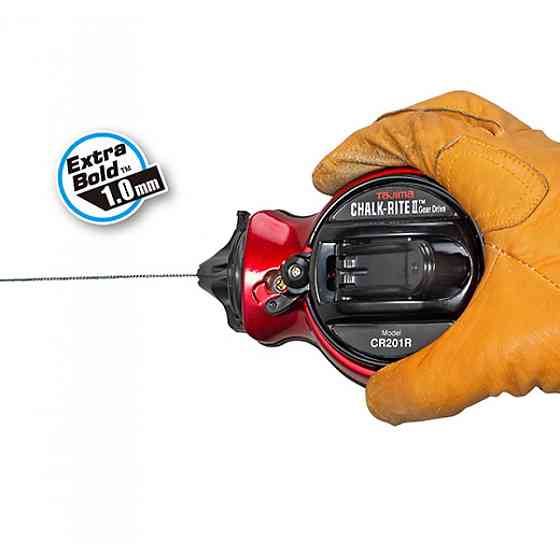 Шнур для розмітки 25м Tajima CHALK-RITE II GEAR DRIVE (CR201R) Одеса