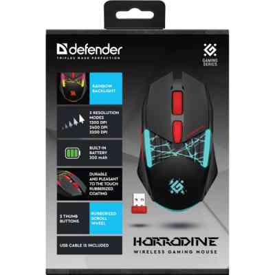 Мишка Defender Horrodine GM-237 LED Wireless Black (52237) Вінниця