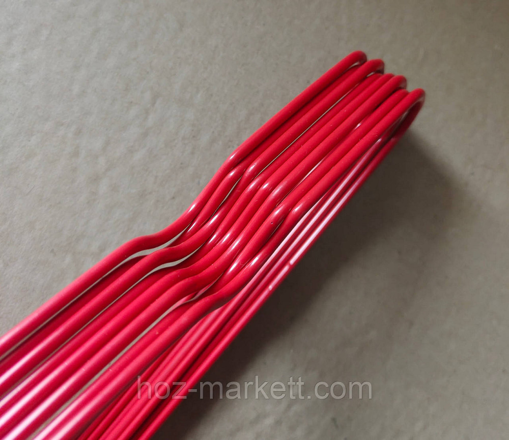 Вішалки плічка тремпл червоні металевий у силіконовому покритті з хромованим гачком тонкий 8 шт. у пап Харків - фото 5