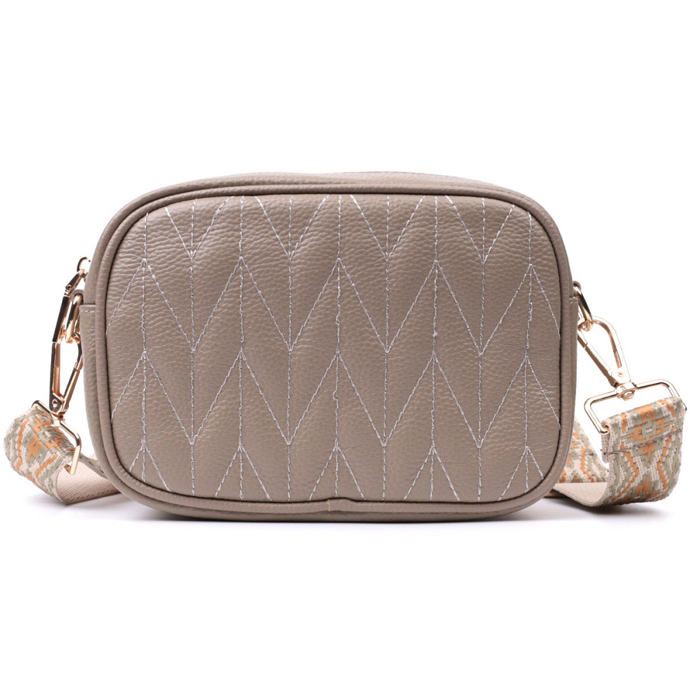 Елегантна стьобана сумка жіноча з натуральної шкіри Vintage 22612 Бежевий Київ - фото 5