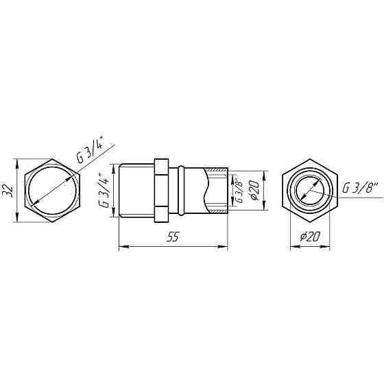 Муфта із зовнішньою різьбою прес APE ITALY AP 101 3/4″х20 Киев