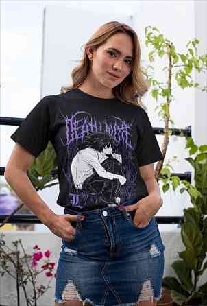 Футболка для мальчика аниме Тетрадь смерти оверсайз (рост от 165 до 180 ) Черний AnimeJ0037m Днепр