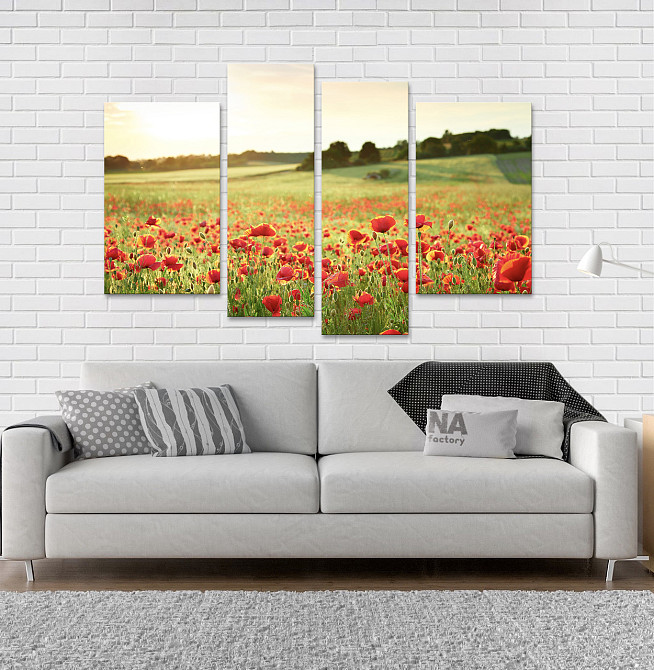 Модульна картина Поле маків Art-136_4 Київ - фото 2