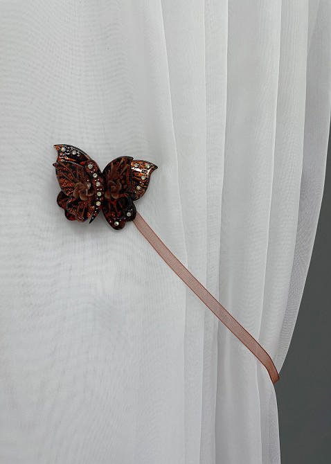 Магниты для штор и гардин Бабочка Сьюзи набор 2 шт Терракотовый (81-165) Киев - изображение 4