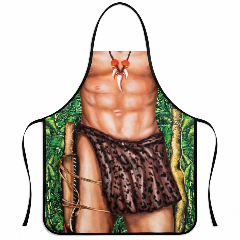 Фартух для кухні чоловічий печерний герой мускулистий образ 73 на 57 см різнобарвний Київ - фото 3