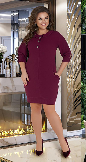 Удобное платье  с воротничком и карманами  большого размера (46) Киев - изображение 5