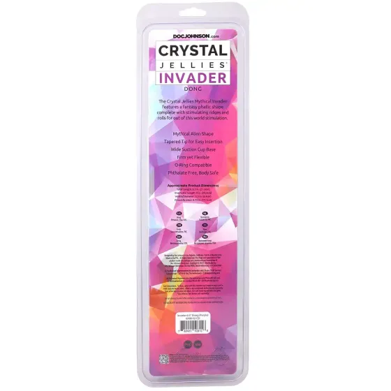 Фентезійний фалоімітатор Doc Johnson Crystal Jellies - Invader Dong 8.5 Inch - Purple Львів