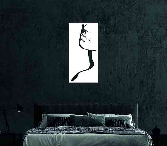Декоративное настенное Панно «Силуэт женщины», Декор на стену 110*54 см, Белый Киев