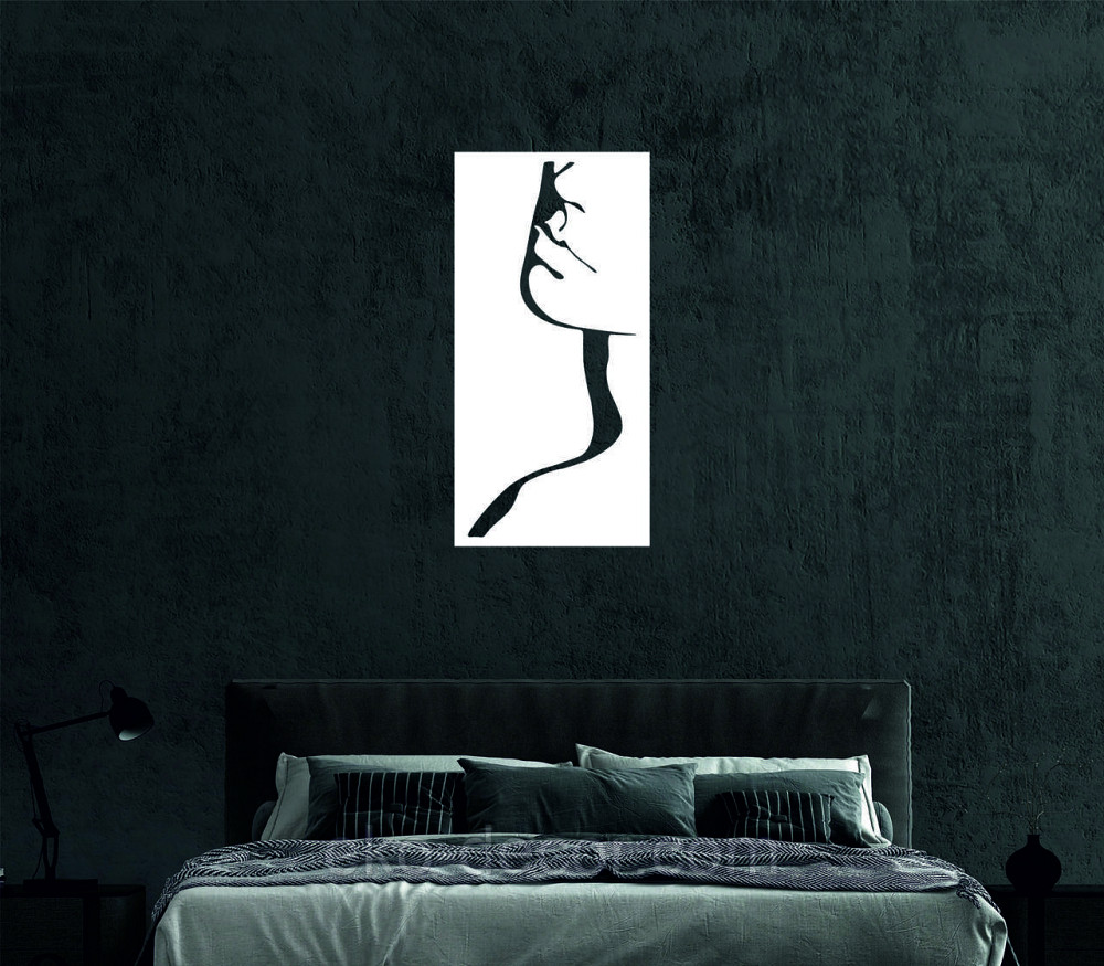 Декоративное настенное Панно «Силуэт женщины», Декор на стену 110*54 см, Белый Киев - изображение 4