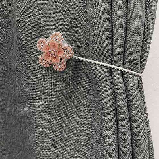 Магніти для штор та гардин "Flowers" набір 2 шт Персиковий (81-231) Київ