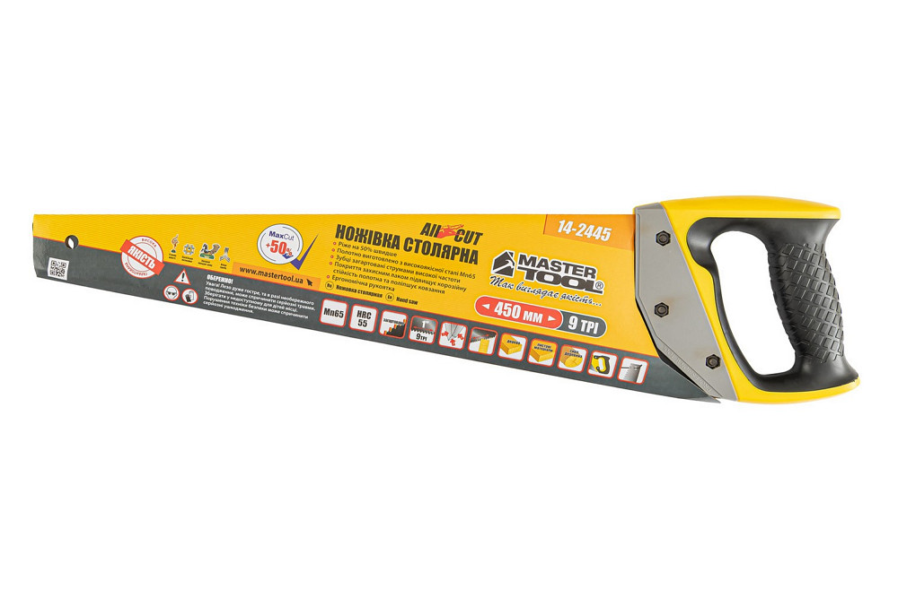MASTERTOOL Ножівка столярна MASTERTOOL BLACK ALLIGATOR 450 мм 9TPI MAX CUT загартований зуб 3-D Киев - изображение 6
