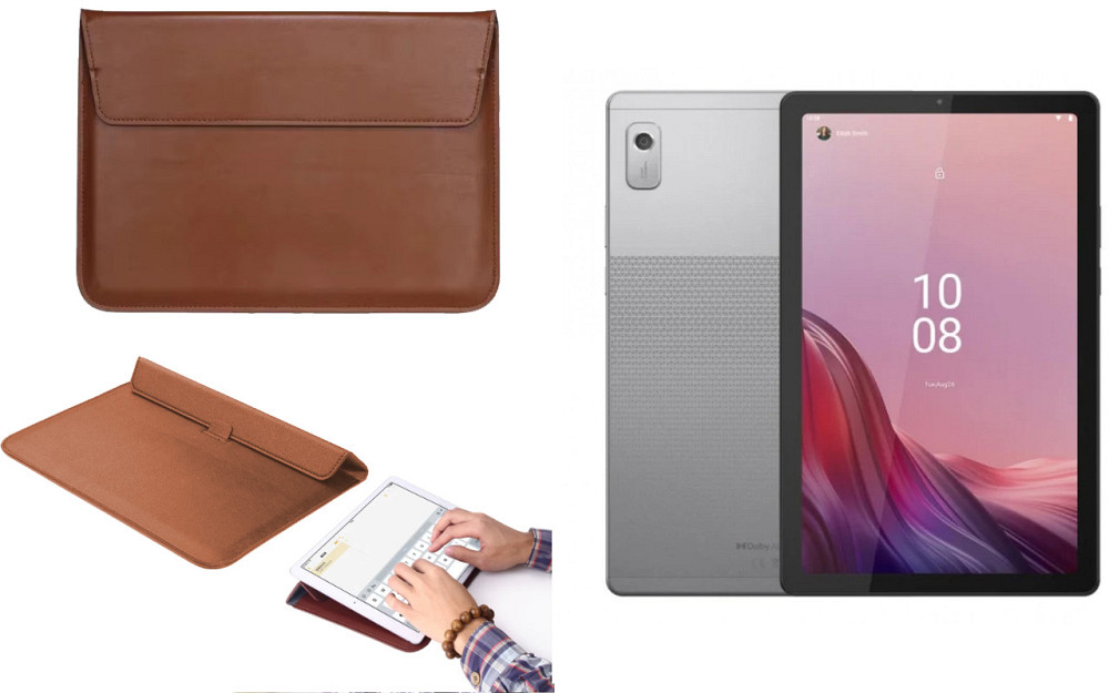 Чохол-конверт VitoCase для Lenovo Tab M9 TB-310FU, з функцією підставки для планшета Коричневий Київ - фото 1