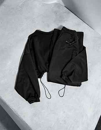 Женский теплый костюм с брюками и свитшотом в фасоне «летучая мышь» трехнитка на флисе Одесса