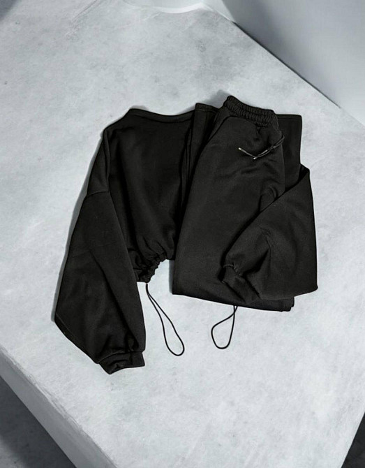 Женский теплый костюм с брюками и свитшотом в фасоне «летучая мышь» трехнитка на флисе Одесса - изображение 3