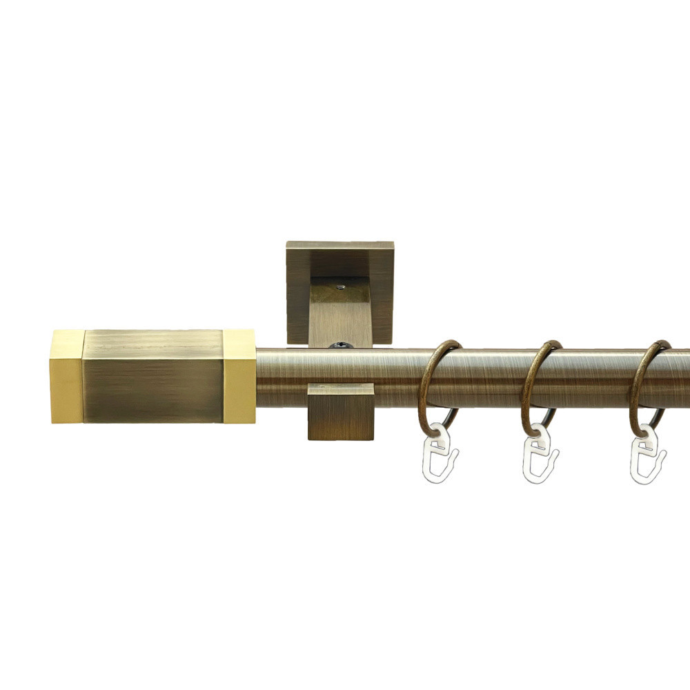 Карниз Orvit Квадро металевий однорядний техно гладка труба кільце металеве Антик 25 мм 240 см (00-00025862) Львів - фото 1