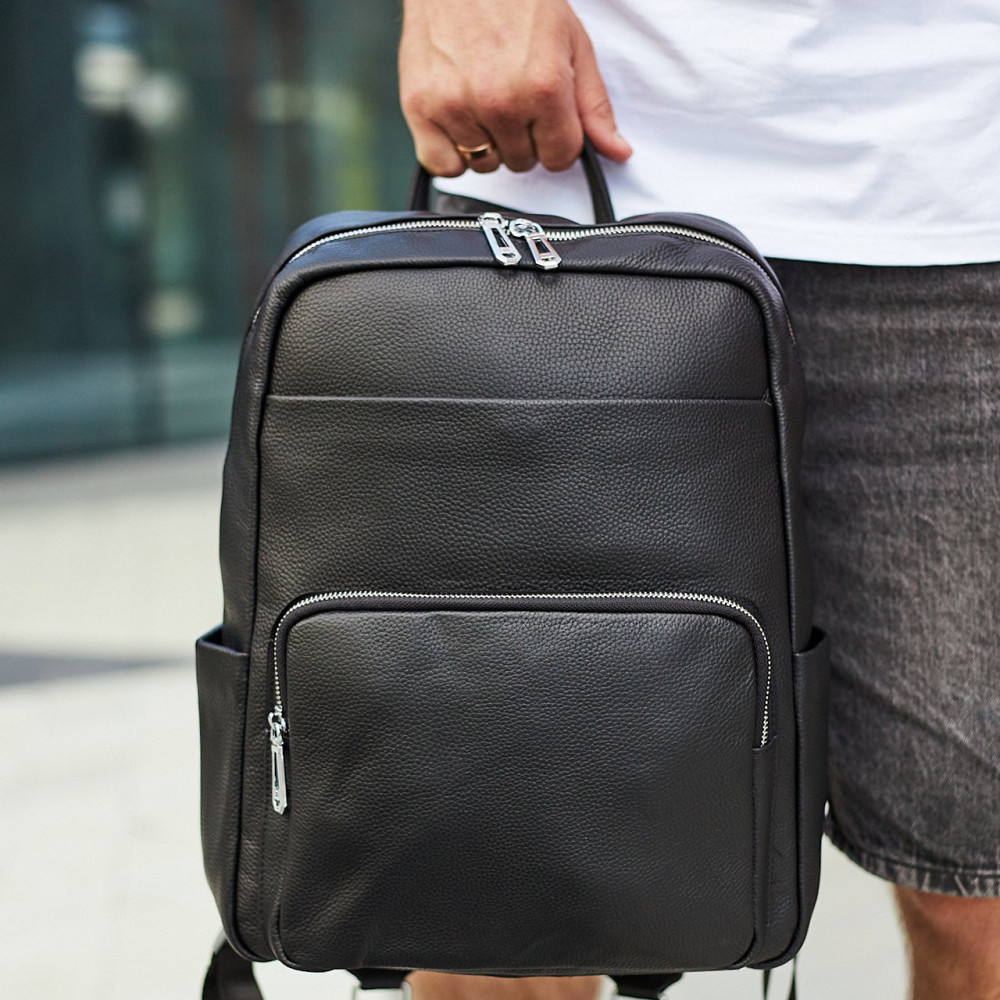 Чоловічий шкіряний рюкзак Tiding Bag 59331, чорний Киев - изображение 9