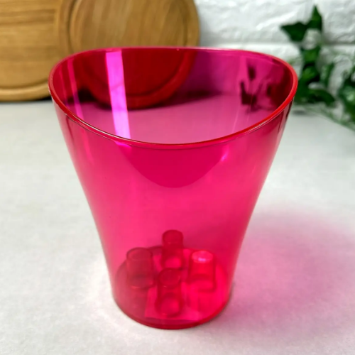 Вазон Ніка для орхідей 13*15,5см малиновий прозорий Алеана Житомир - изображение 2