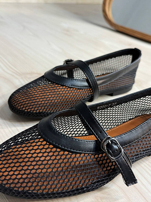 Балетки жіночі Meideli 300-10 Mary Jane сітка з ремінцем чорні, 39, 24,8 см Київ - фото 5