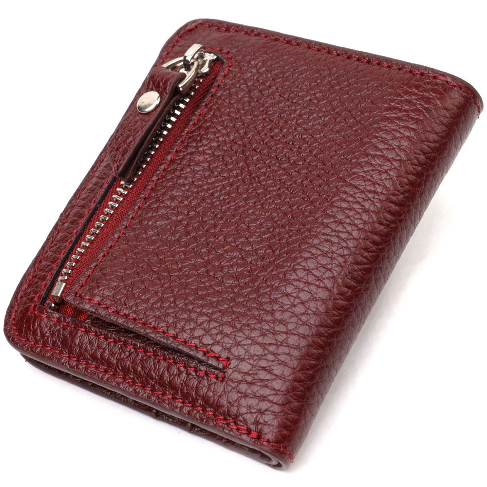 Идеальный женский кошелек небольшого размера из натуральной кожи флотар Бордовый (CANPELLINI) Киев - изображение 6