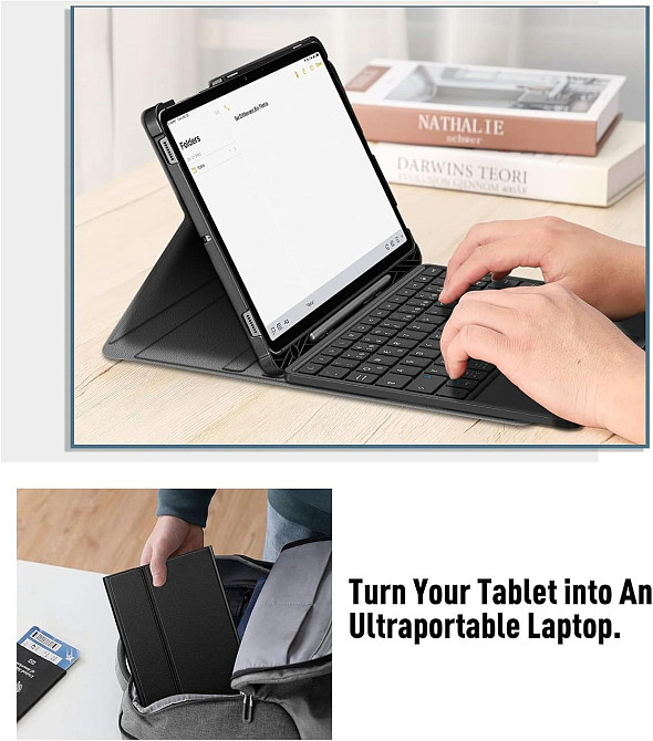 Фирменный чехол-книжка ROOFEI с Bluetooth клавиатурой для планшета Samsung Galaxy Tab S8 2022/ S7 2020 11 дюймов Днепр - изображение 5