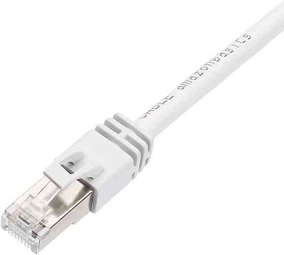 Кабель Amazon Basics RJ45 Cat7 1.5м білий екранований 10Gbps 600MHz мережевий патч шнур Київ