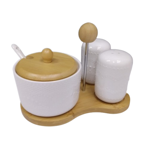 Набір для спецій D (для солі/перцю/цукру+дерев'яна стійка) Interos PJ02152 Житомир - изображение 3