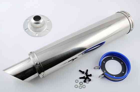 Глушник (тюнінг) 420 * 100mm, кріп. Ø78mm (нержавіюча сталь, хром) #5 Київ