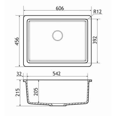 Мийка кухонна GRANADO Under top L ivory (gr3504) Вінниця