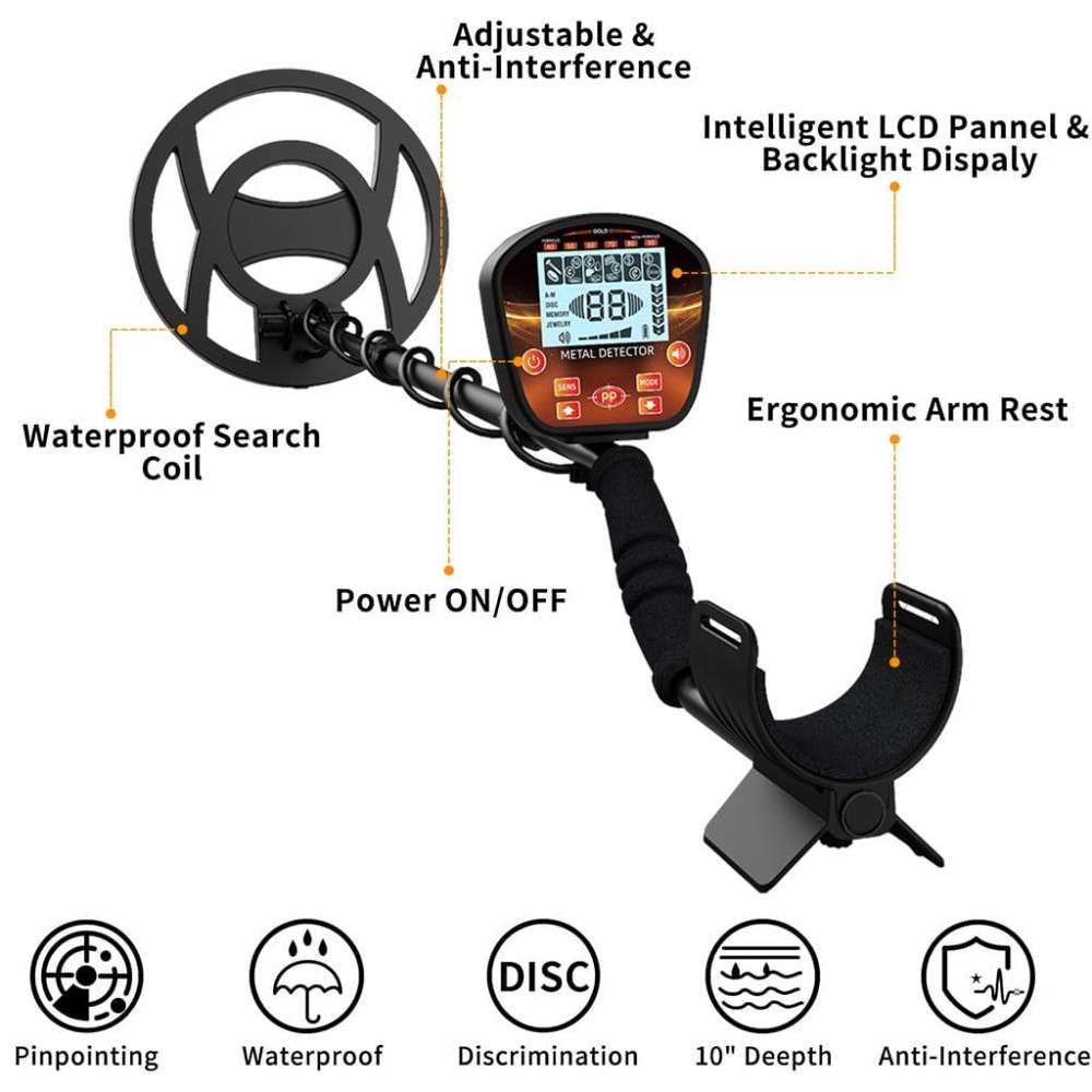 Металошукач водонепроникний GT 860 (без акумулятора) Чорно-червоний Вінниця - фото 3