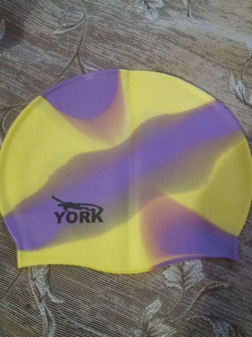 Шапочка для басейну силіконова one size фіолетово-жовтий Київ - фото 2