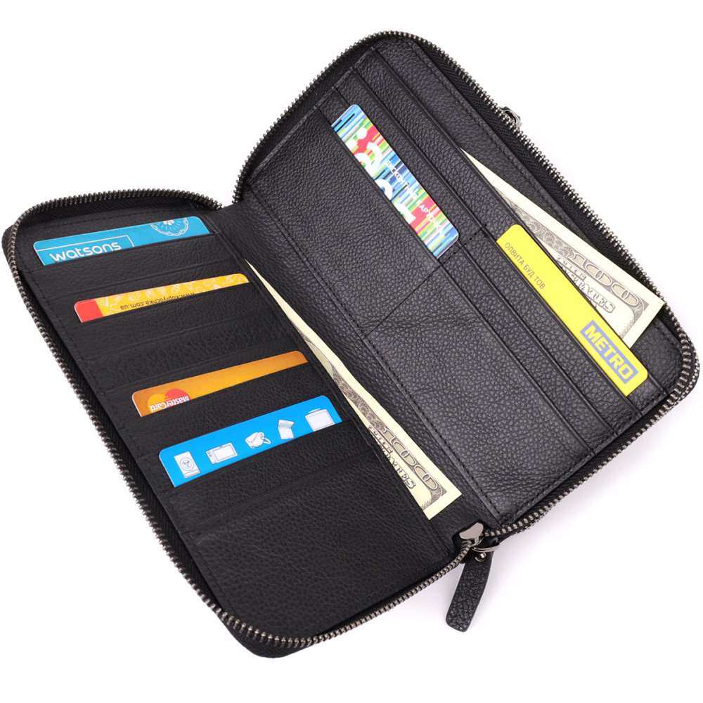 Интересный мужской клатч из натуральной кожи Vintage 23063 Черный Киев - изображение 7