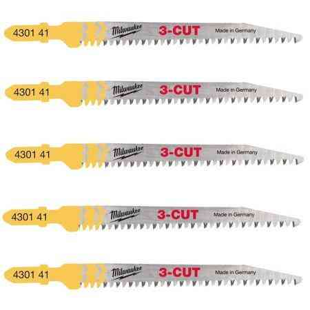 Полотна для лобзіка T234X 3CUT MILWAUKEE, 91 мм/ крок зуба 2,5 мм , (5шт), (деревина, чистий різ) Одеса