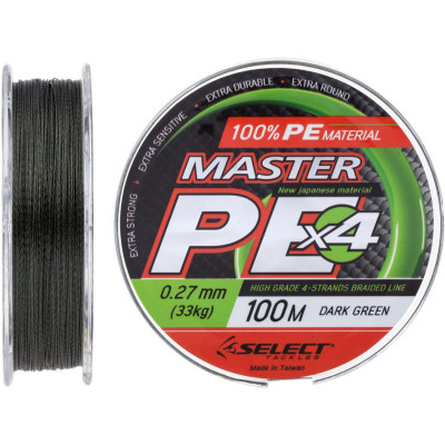 Шнур Select Master PE 100m Dark Green 0.27мм 33кг (1870.15.96) Вінниця - фото 1