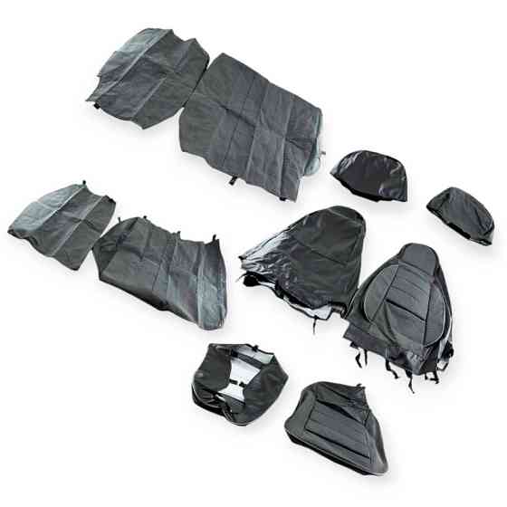 Чохли ваз 2111-12 "пілот" сірі шкірозамінник+тканина салону Мукачево