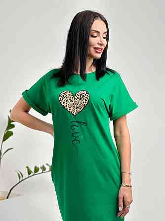 Жіноча сукня з малюнком "Passion" оптом | Батал Зелений, 50-52 Київ