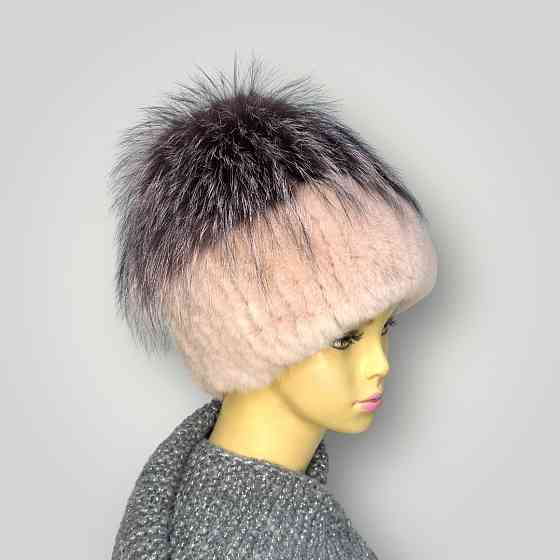 Шапка меховая женская Ника Пудровый Харьков